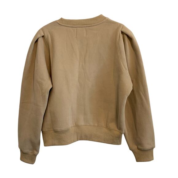 All:Row Beige Puff-Shoulder Fleece Sweatshirt (Size Medium) - Picture 6 of 6